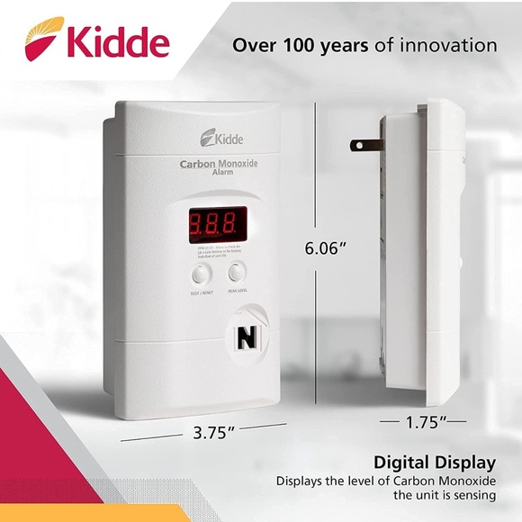 NWT Kidde Carbon Monoxide Detector Plug In Wall with 9-Volt Battery Backup - Picture 4 of 5